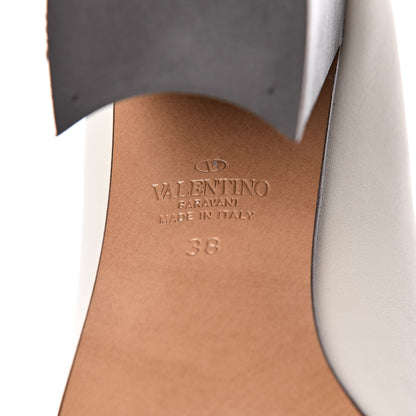 Valentino Garavani Calfskin Rockstud Uptown Fringe Loafer 90 Pumps 38 Light Ivory 7 of 7