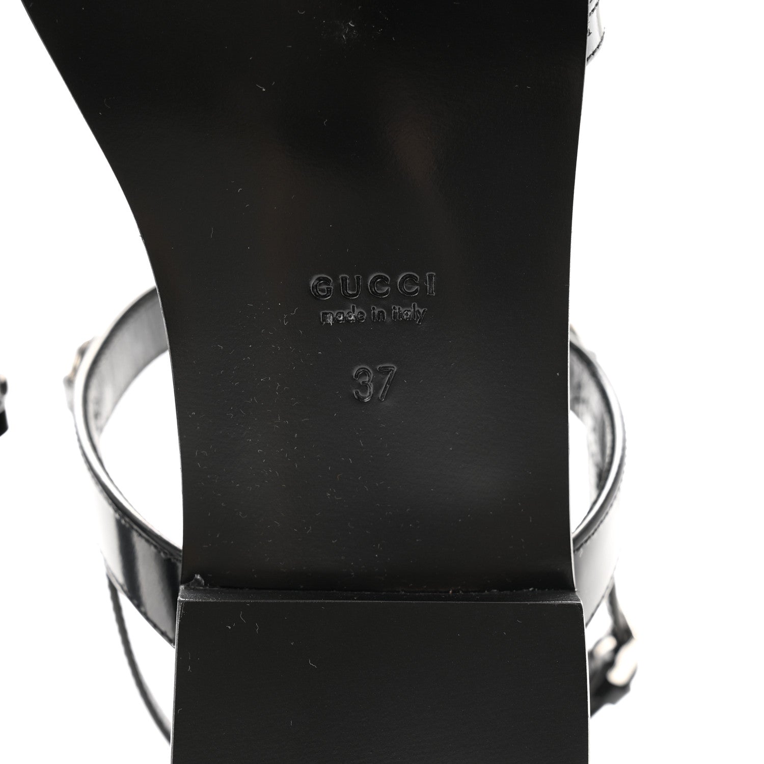 Gucci Calfskin Horsebit Divine Slingback Sandals 37 Black 7 of 8