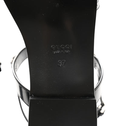 Gucci Calfskin Horsebit Divine Slingback Sandals 37 Black 7 of 8