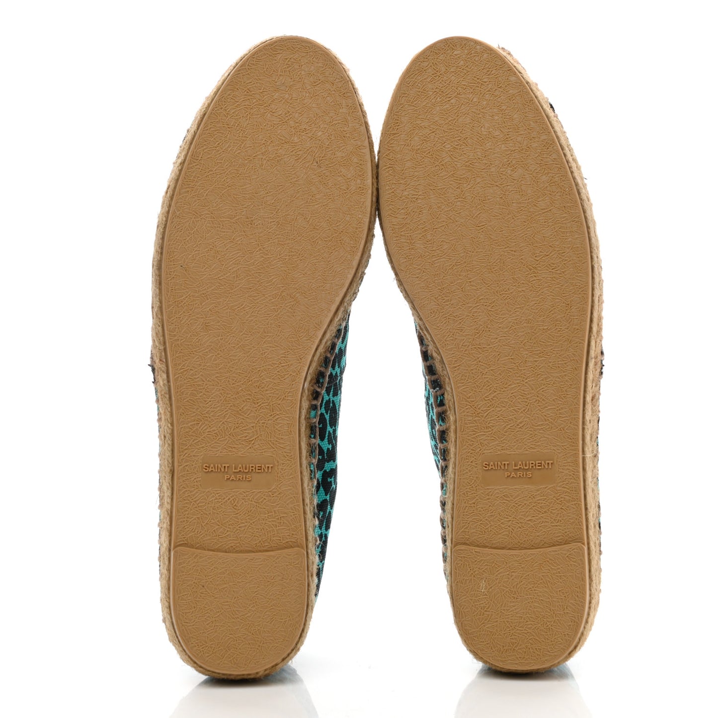 Canvas Leopard Print Espadrilles 37.5 Aqua Black