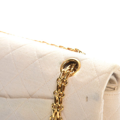 Chanel Jersey Quilted Medium Double Flap Beige 13 of 18