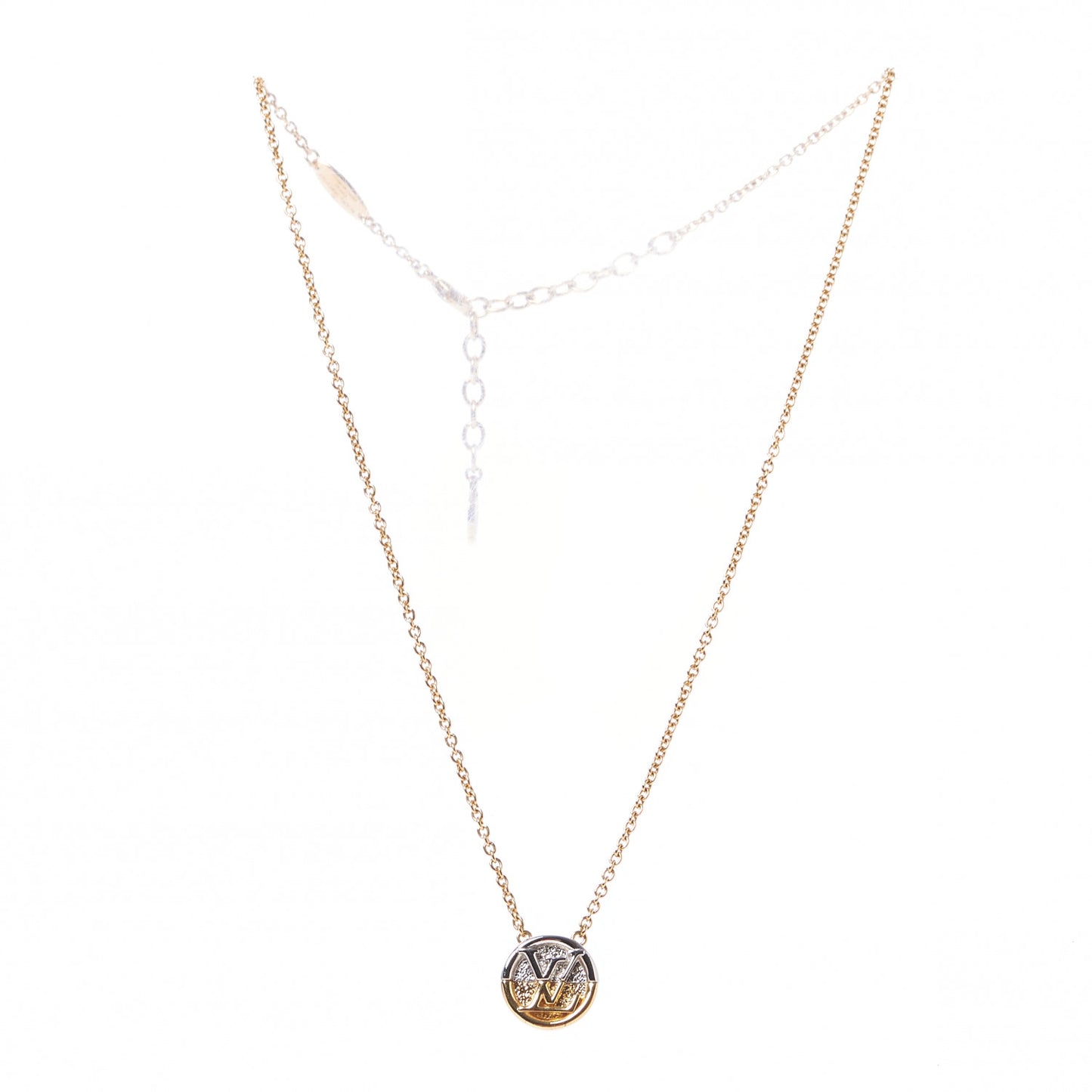 Metal L to V Necklace Gold Silver