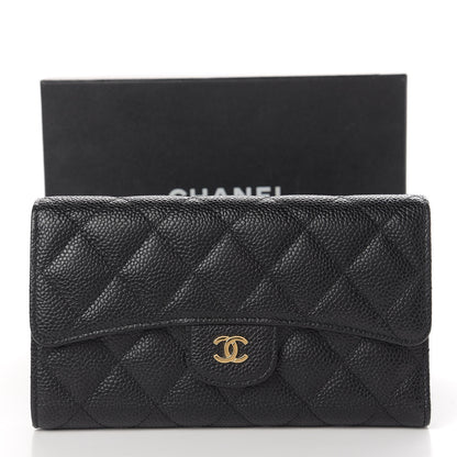 Chanel Caviar Quilted Large Flap Wallet Black 12 of 13