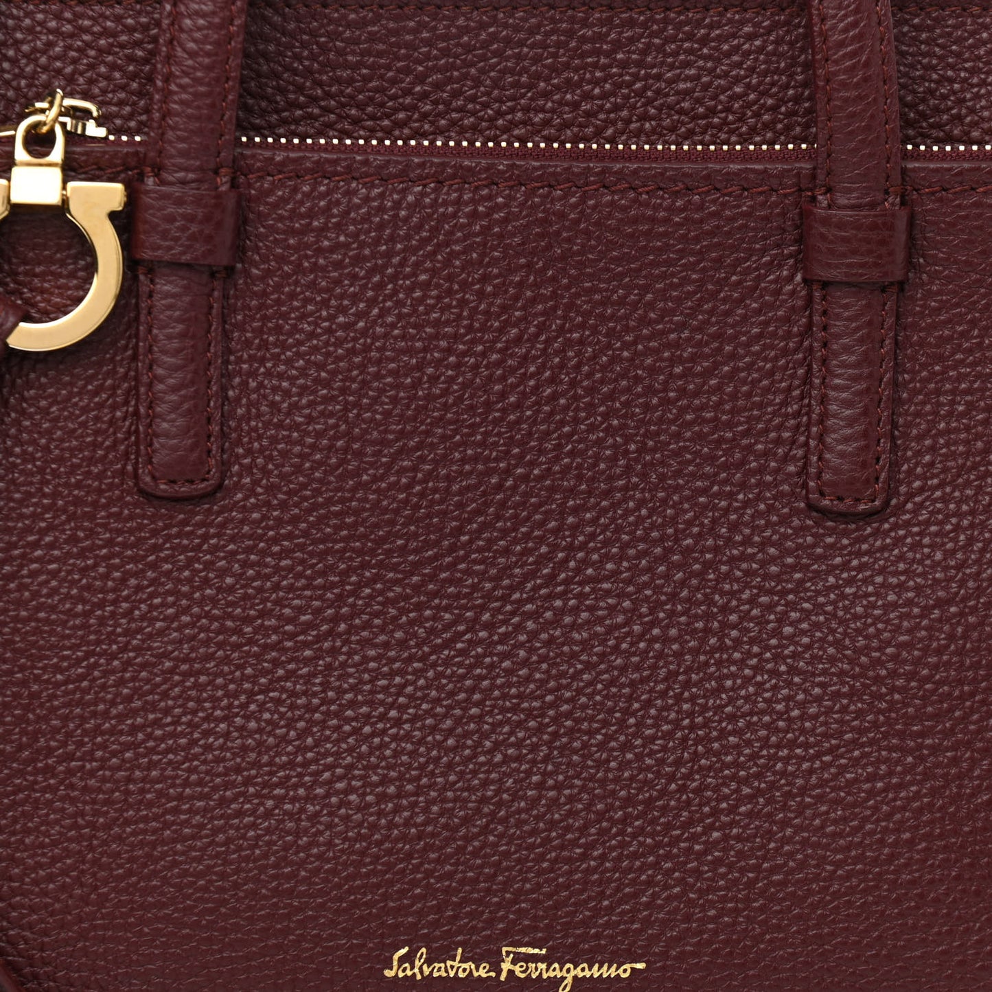 Hammered Calfskin Double Handle Small Amy Tote Red