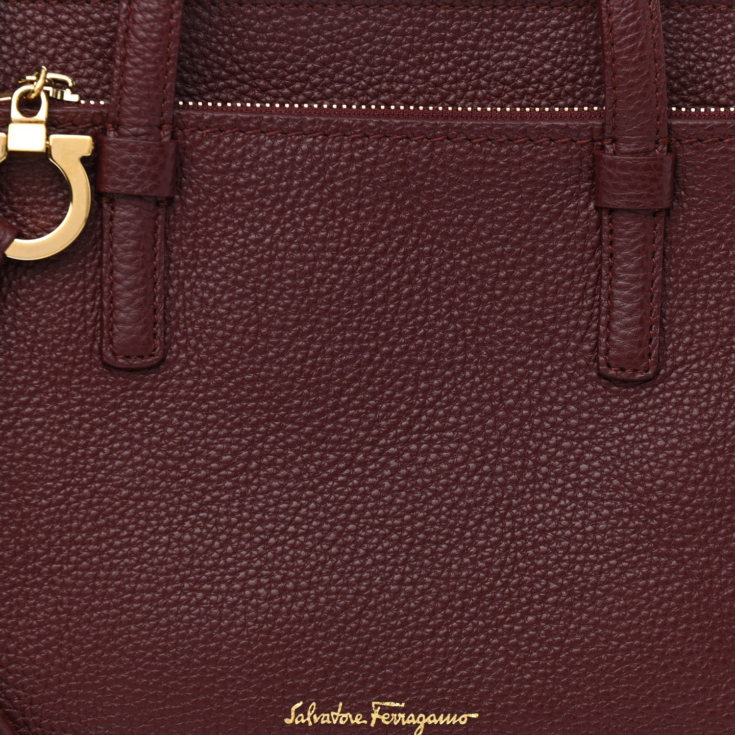 Salvatore Ferragamo Hammered Calfskin Double Handle Small Amy Tote Red 8 of 16