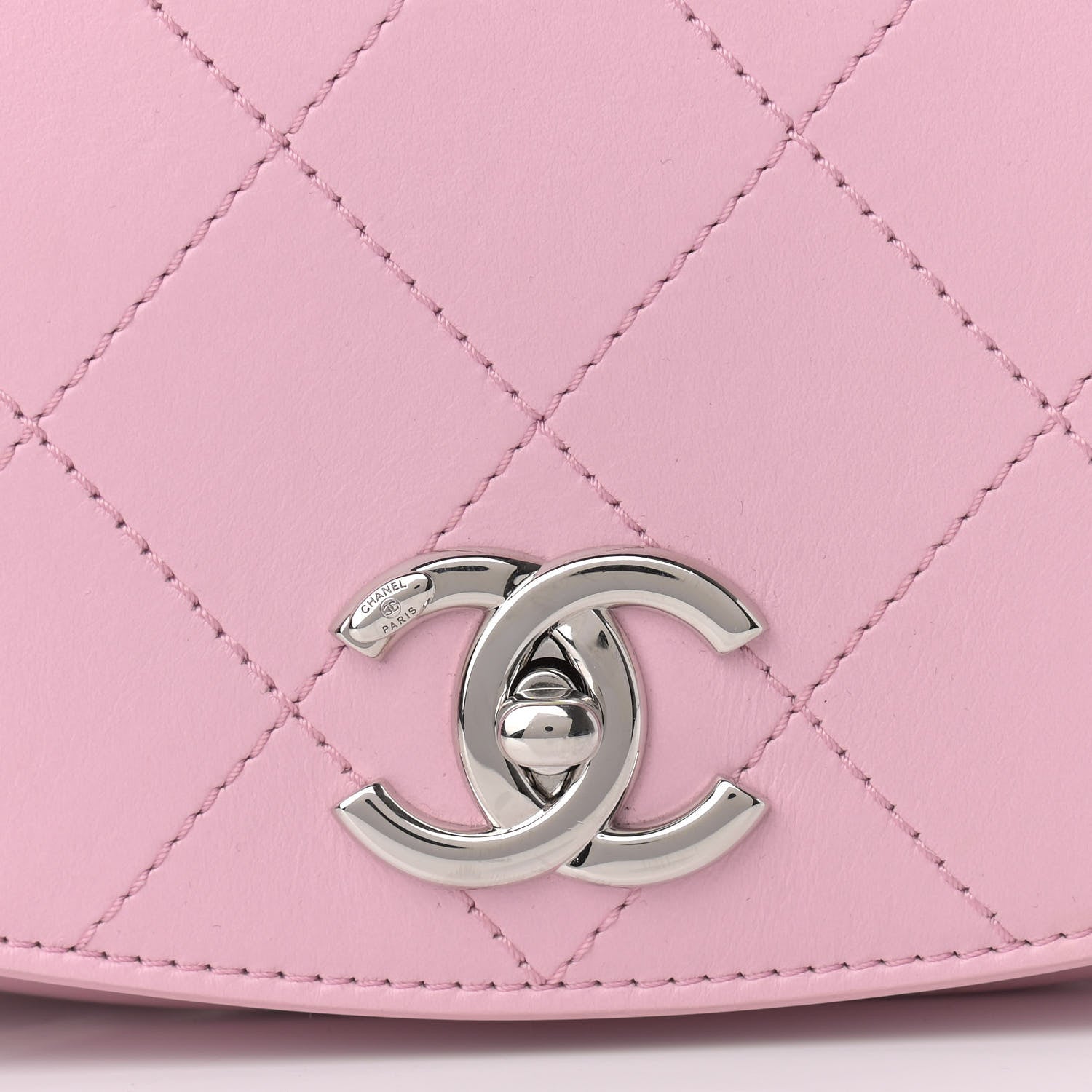 Chanel Calfskin Stitched Small Ring My Bag Flap Crossbody Pink 7 of 10