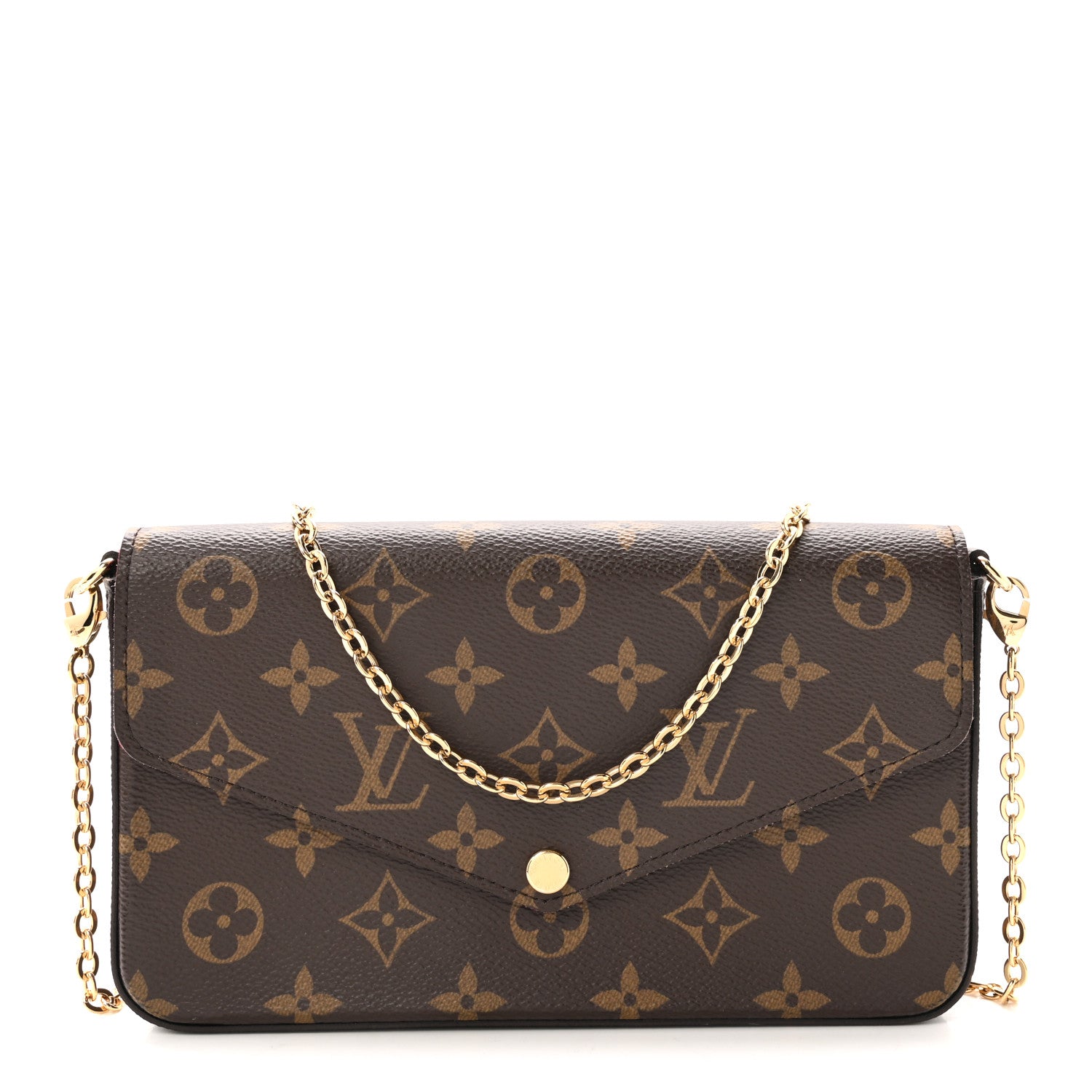 Louis Vuitton Monogram Pochette Felicie Chain Wallet Fuchsia 1 of 10