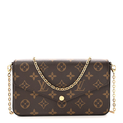 Louis Vuitton Monogram Pochette Felicie Chain Wallet Fuchsia 1 of 10