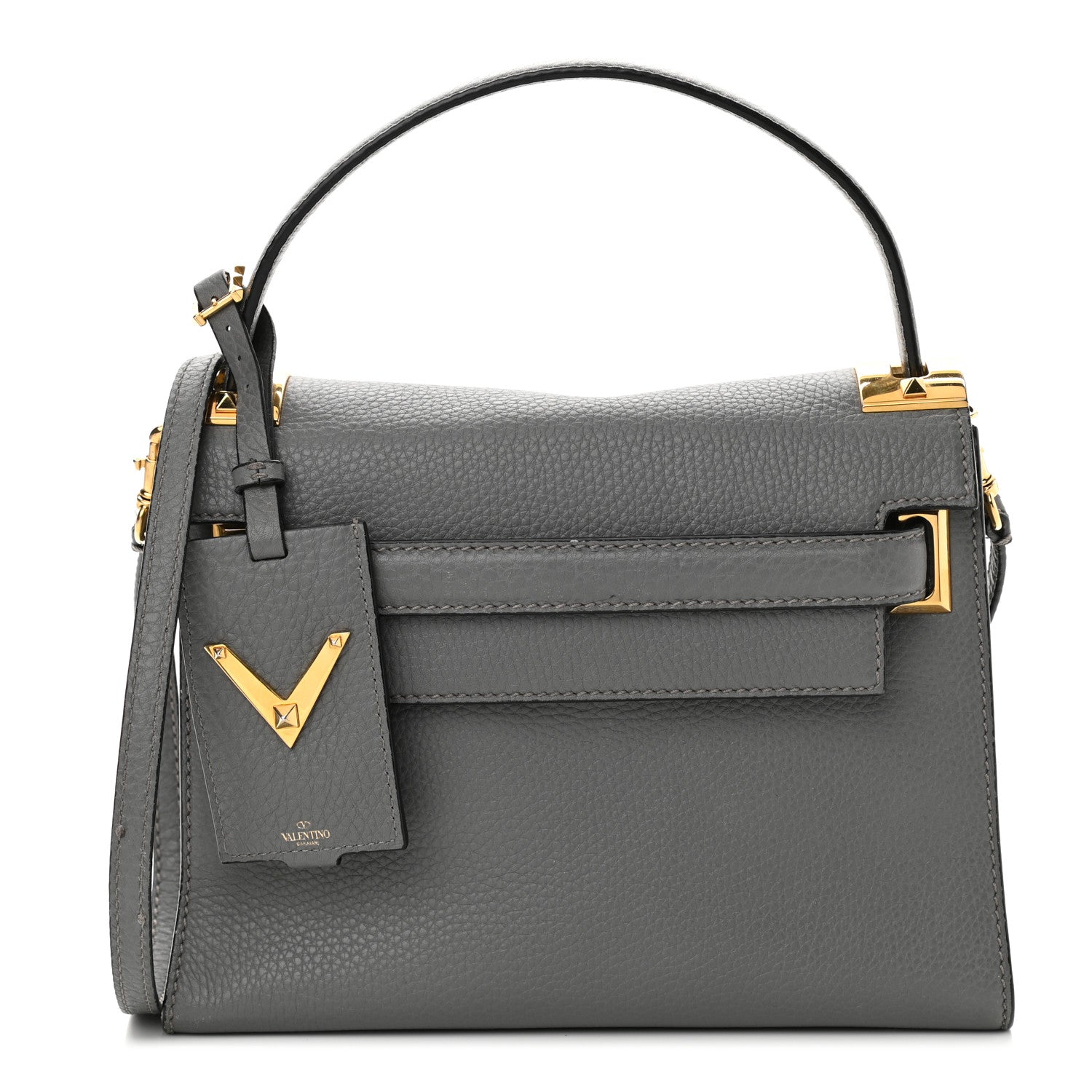 Valentino Garavani Grained Calfskin Small My Rockstud Frame Bag Gray 1 of 12