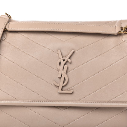 Saint Laurent Lambskin Matelasse Monogram Medium Niki Chain Satchel Dark Beige 10 of 10