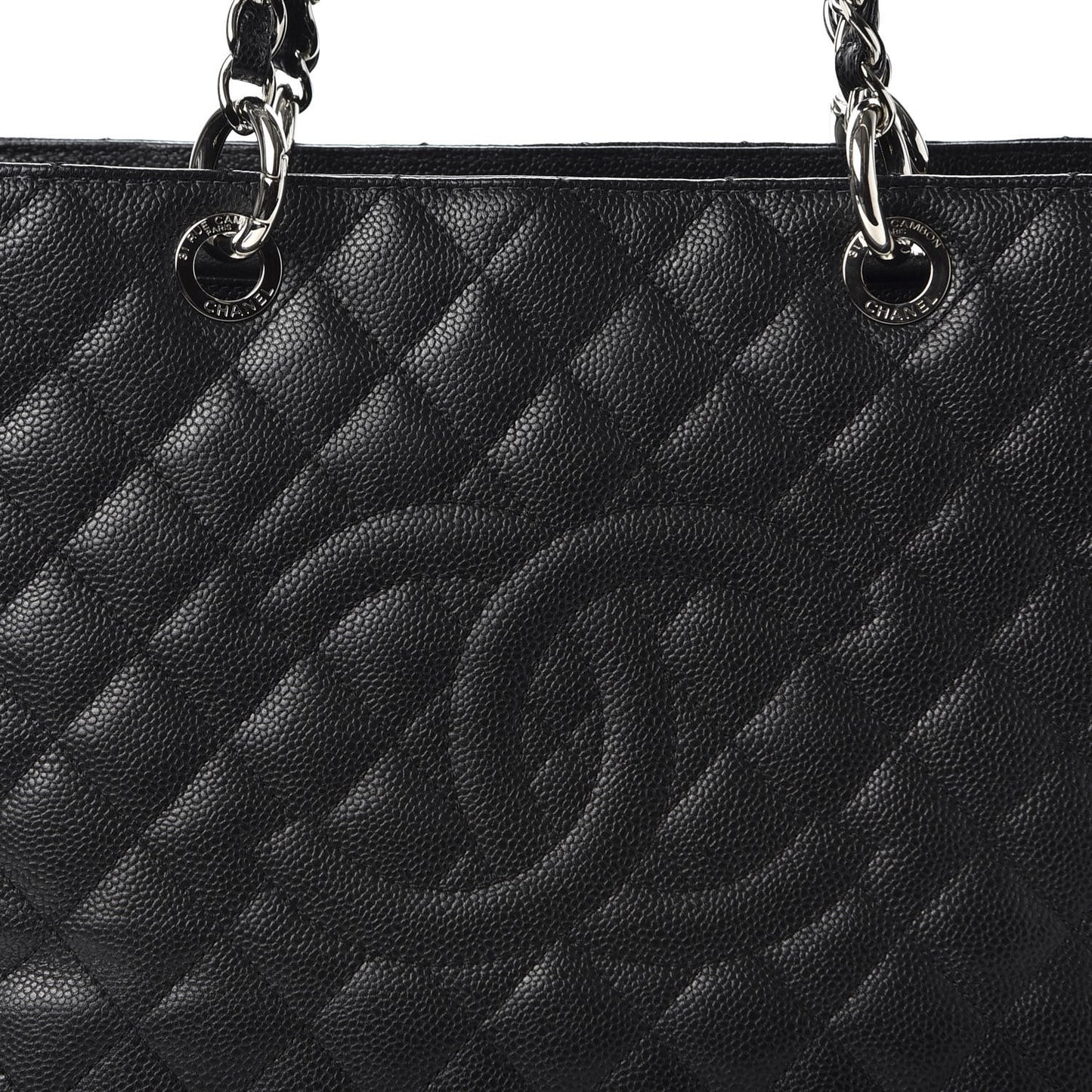 Caviar Quilted Grand Shopping Tote GST Black