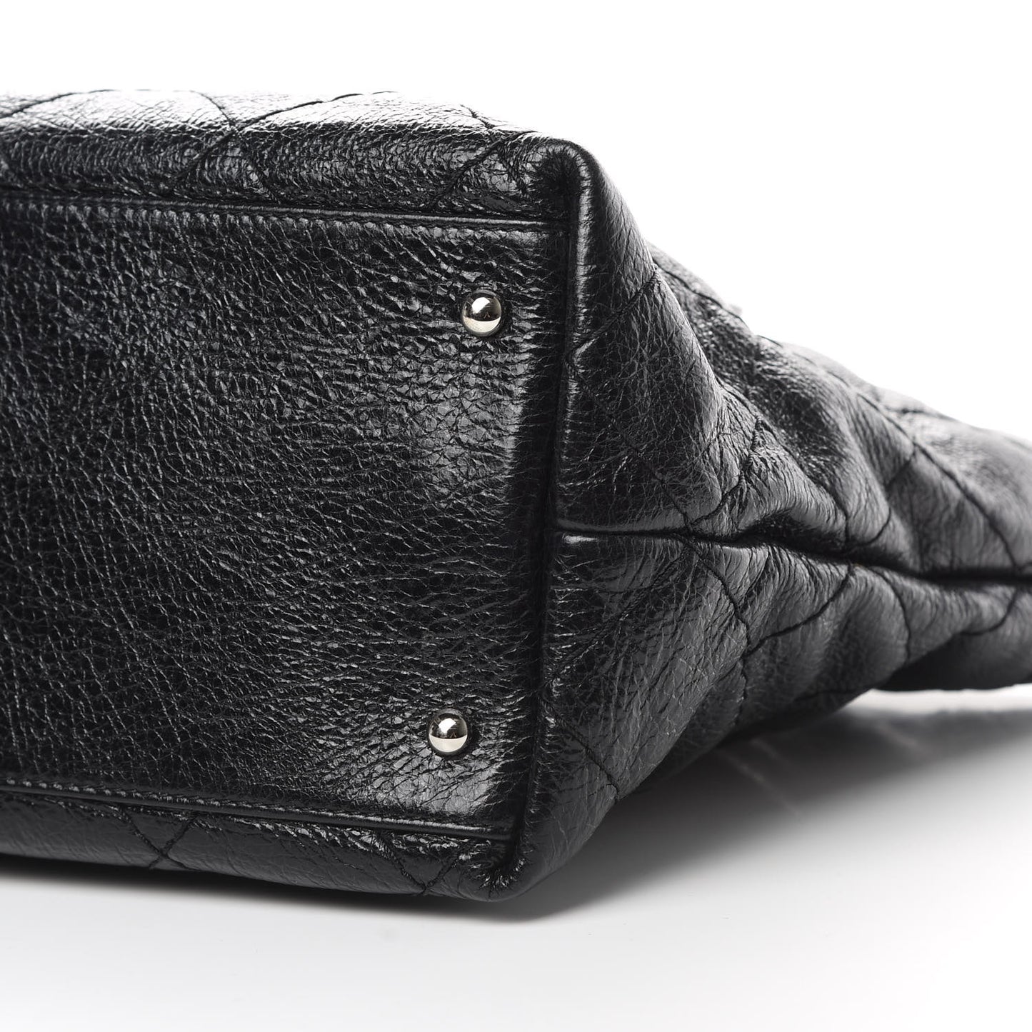 Glazed Calfskin Large On The Road Tote Black