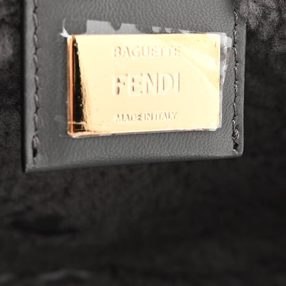 Fendi Lambskin Shearling Baguette Anthracite 6 of 9