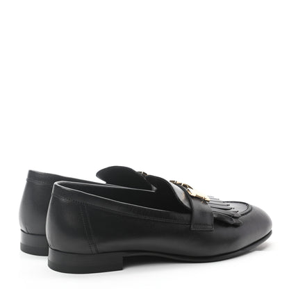 Hermes Goatskin Womens Royal Loafers 36 Black 3 of 8