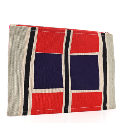 Hermes Toile Flat Waikiki Pouch Pink 3 of 6