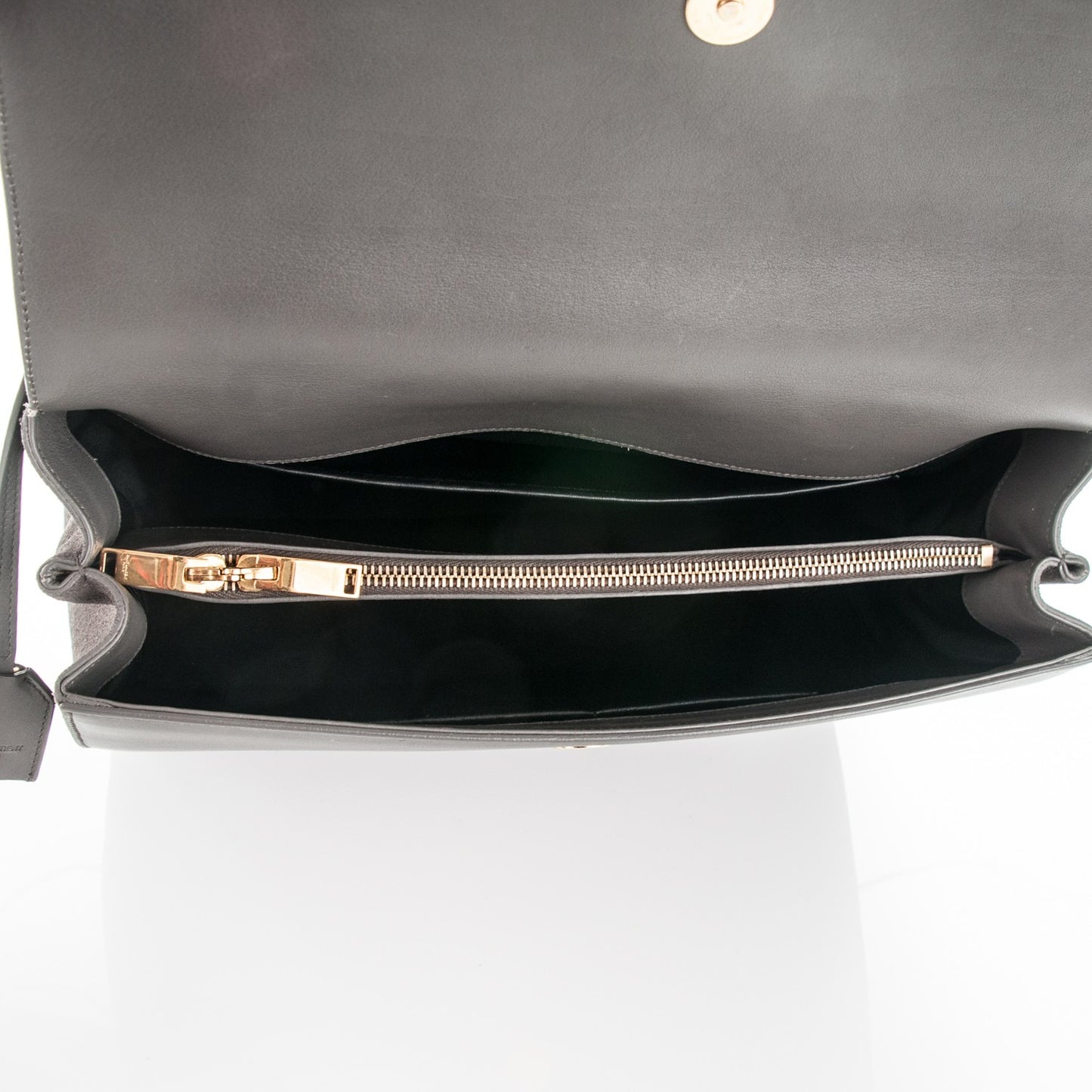 Calfskin Crocodile Embossed Medium Moujik Top Handle Bag Fog
