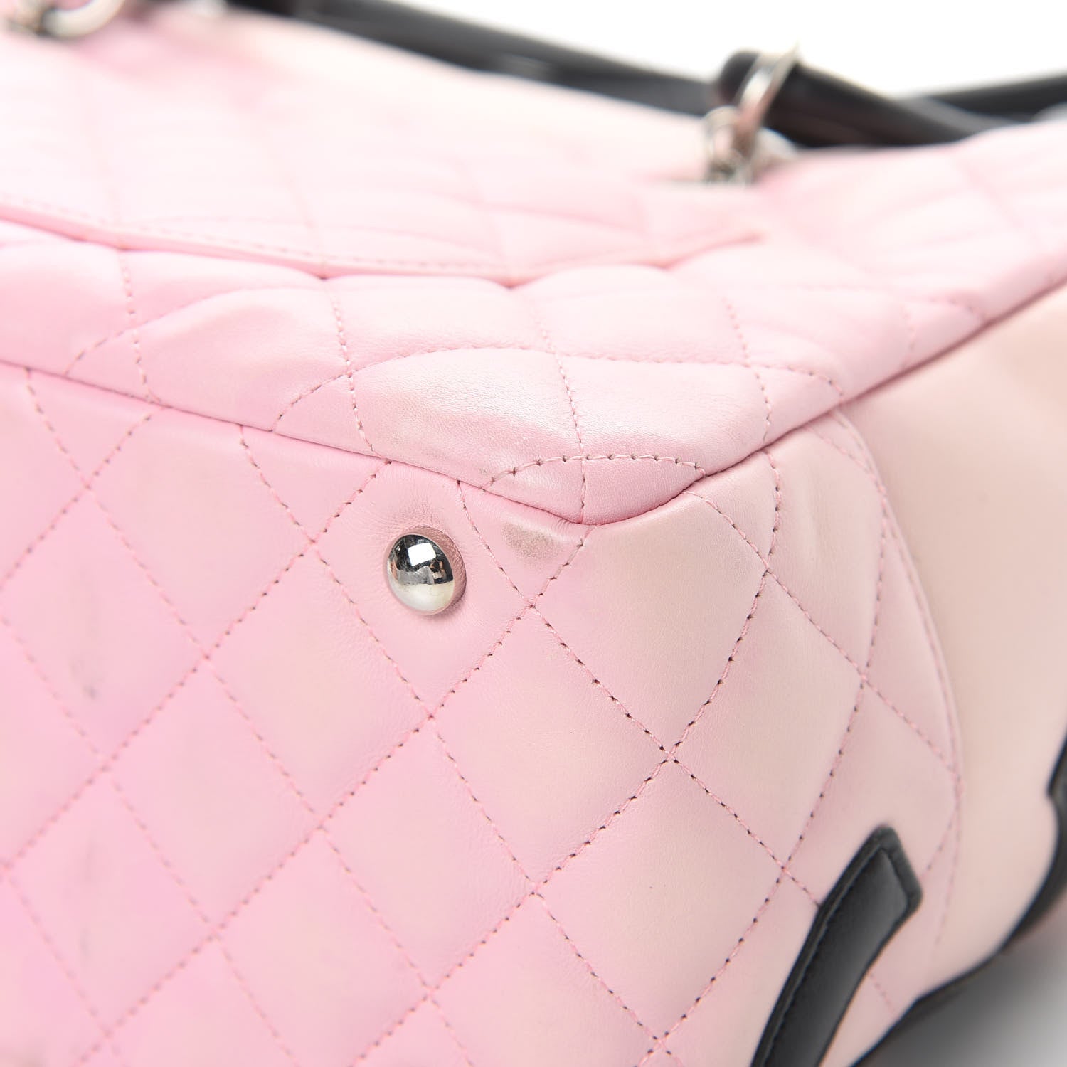 Chanel Calfskin Quilted Large Cambon Bowler Pink Black 11 of 17
