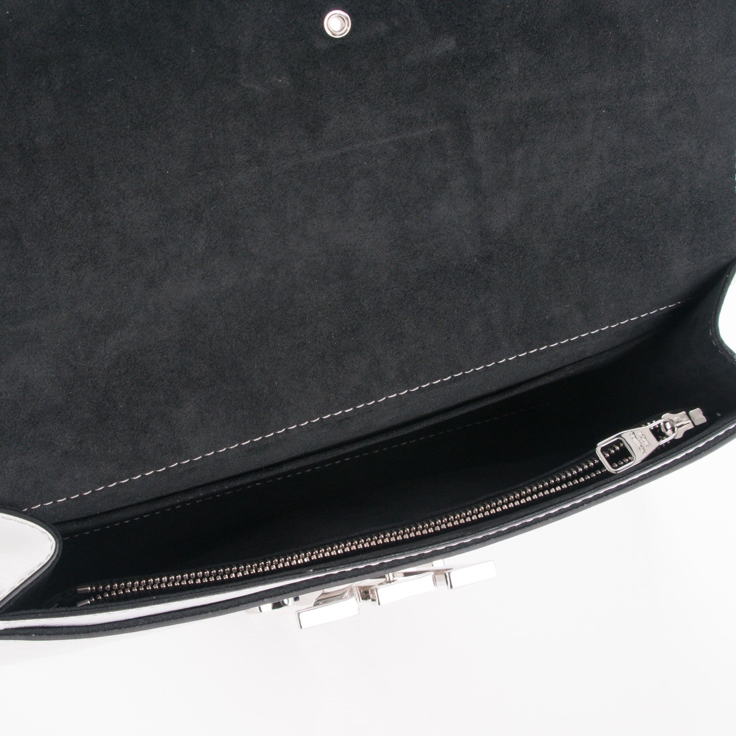 Louis Vuitton Metallic Calfskin Louise EW Lock Clutch Silver 6 of 7