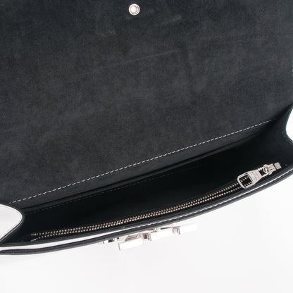 Louis Vuitton Metallic Calfskin Louise EW Lock Clutch Silver 6 of 7