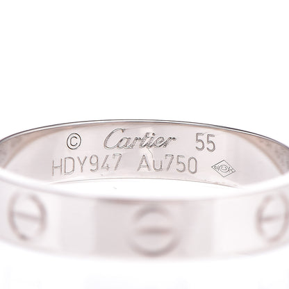 Cartier 18K White Gold 3.5mm LOVE Wedding Band Ring 55 7.25 4 of 4