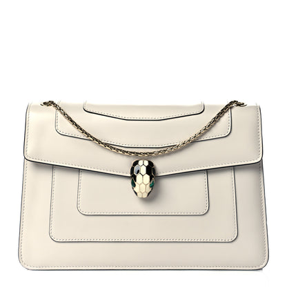 Bulgari Calfskin Serpenti Forever Shoulder Bag White 4 of 18