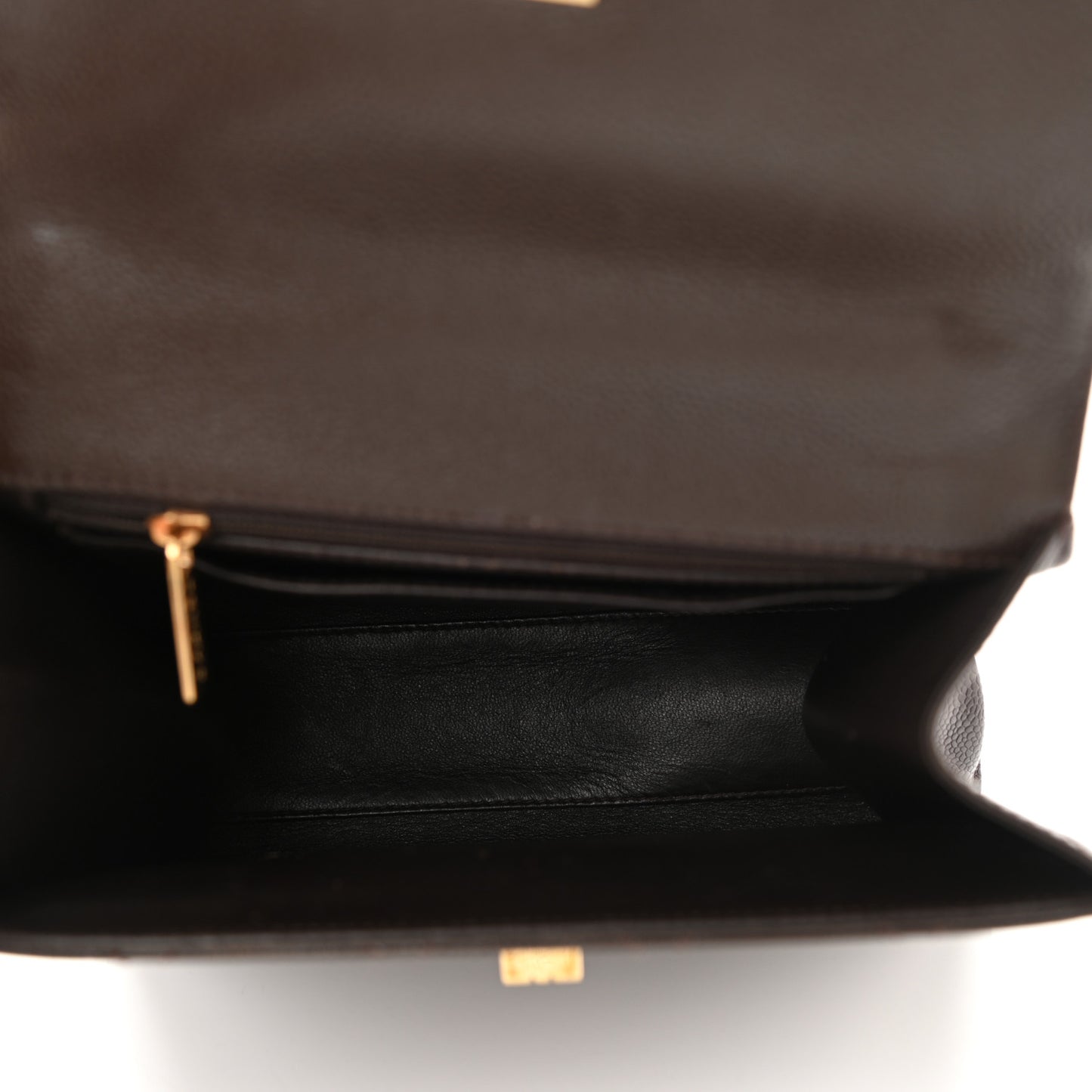 Caviar Quilted Small Kelly Flap Brown