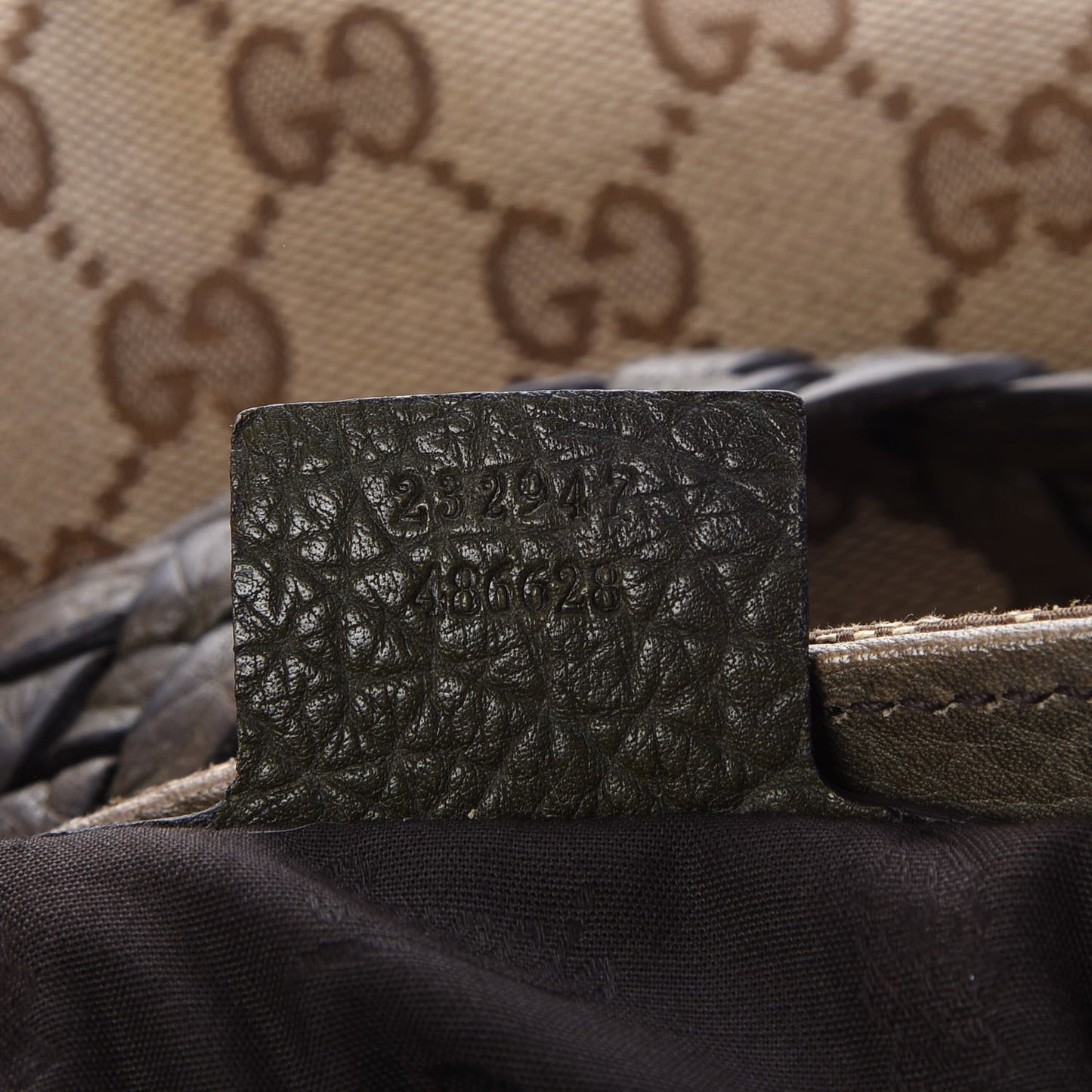 Monogram Bamboo Bar Medium Tote Olive