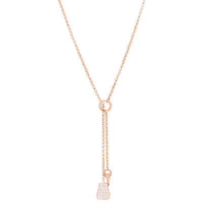 Hermes 18K Rose Gold Diamond PM Kelly Clochette Necklace 1 of 5