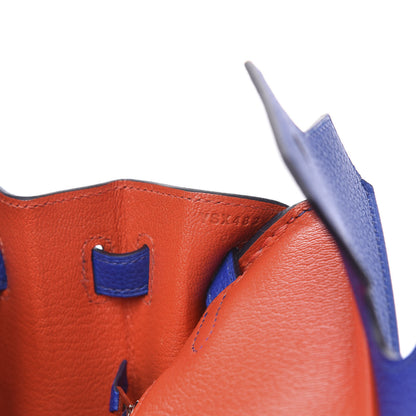 Hermes Togo Verso Birkin 25 Bleu Royal Capucine 6 of 10