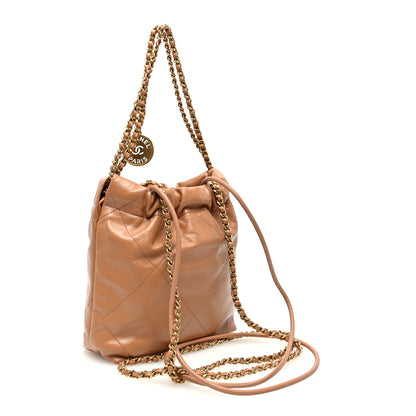 Chanel Shiny Calfskin Quilted Mini Chanel 22 Dark Beige 3 of 10