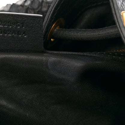 Gucci Snakeskin Medium Interlocking Icon Shoulder Bag Black 11 of 13