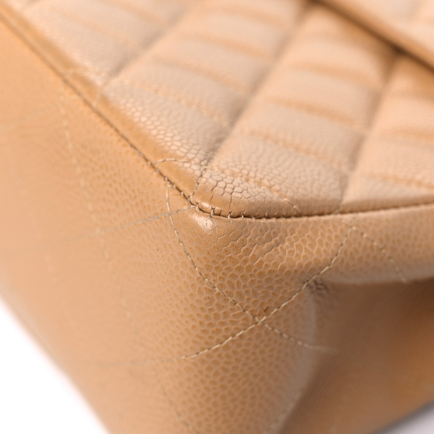 Chanel Caviar Quilted Jumbo Single Flap Beige 9 of 22