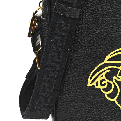 Versace Grained Calfskin Messenger Bag Black 11 of 11