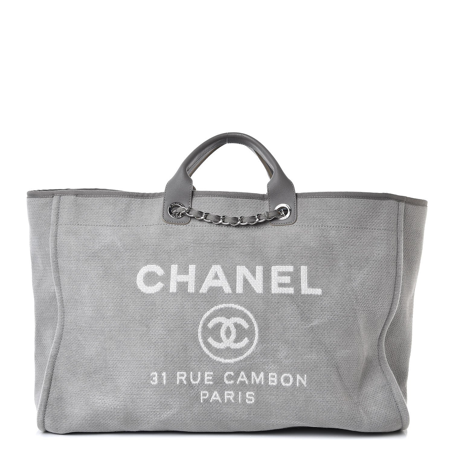Chanel Canvas Deauville Extra Large Tote Grey 1 of 9