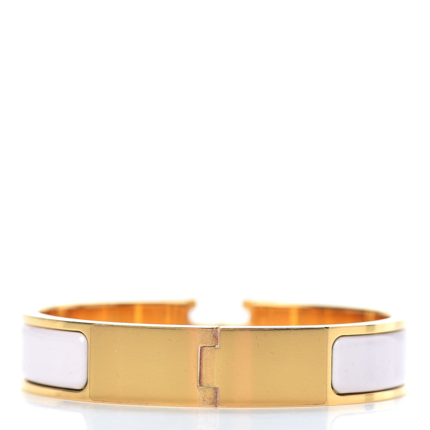 Enamel Narrow Clic Clac H Bracelet PM White