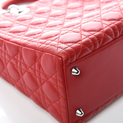 Christian Dior Lambskin Cannage Large Lady Dior Red 11 of 20