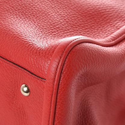 Gucci Pebbled Calfskin Large Soho Shoulder Bag Red 11 of 15