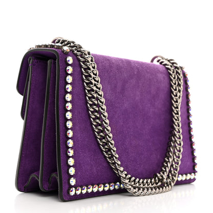 Gucci Suede Crystal Small Dionysus Shoulder Bag Bright Purple 2 of 10