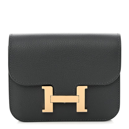 Hermes Evercolor Verso Constance Slim Wallet Ardoise Bleu Glacier 1 of 11