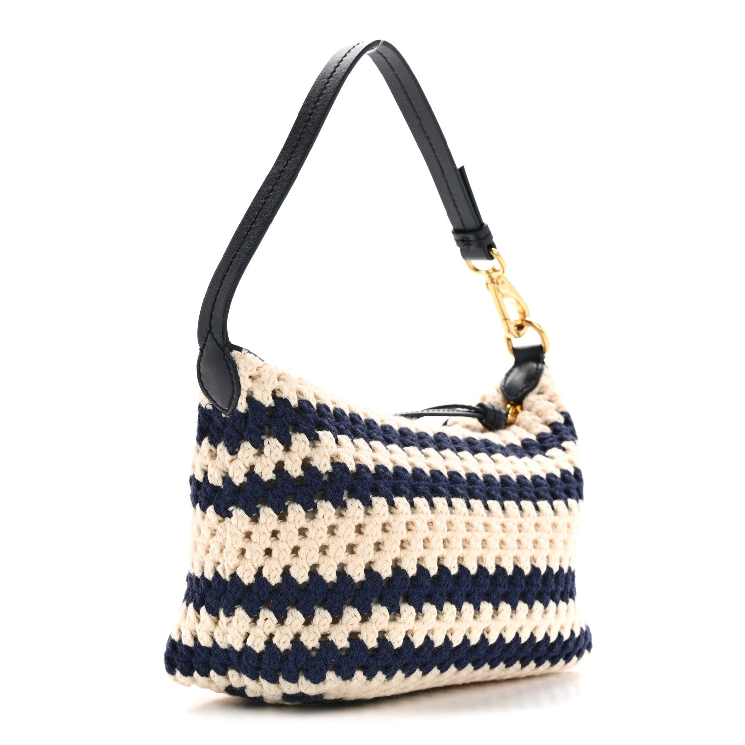Miu Miu Fabric Crochet Pouch Blue White 3 of 11