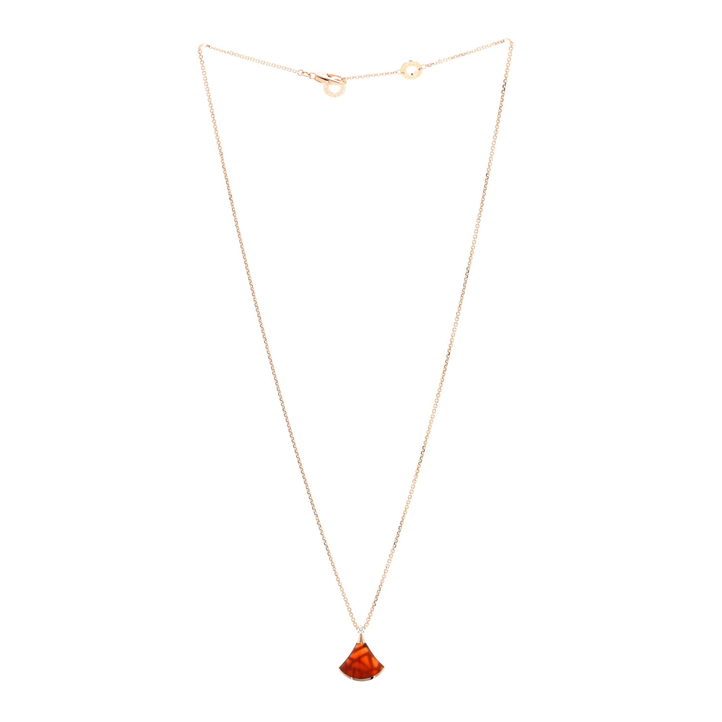 18K Rose Gold Diamond Carnelian Divas' Dream Pendant Necklace