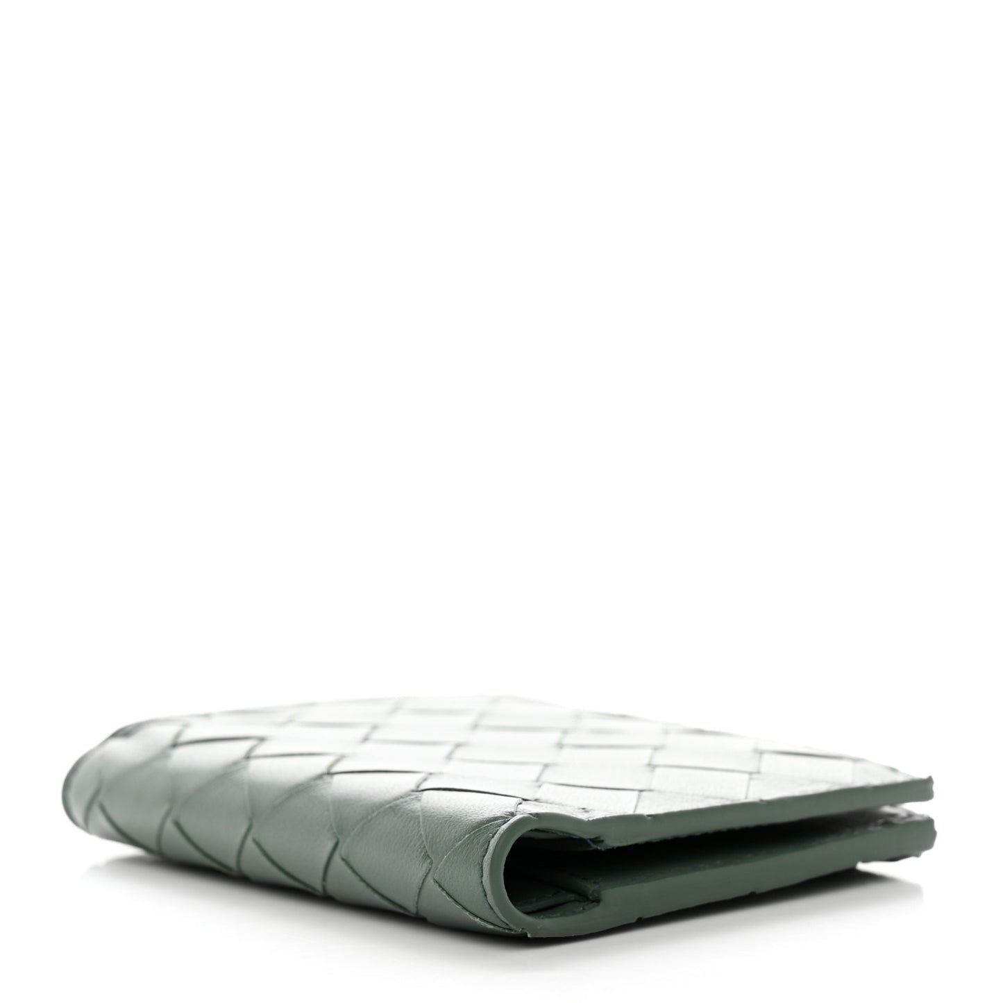 Nappa Intrecciato Bifold Zip Wallet Aloe