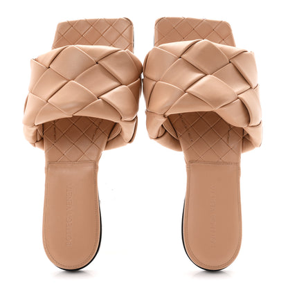 Bottega Veneta Nappa Maxi Intrecciato Lido Flat Sandals 37 Tan 2 of 9