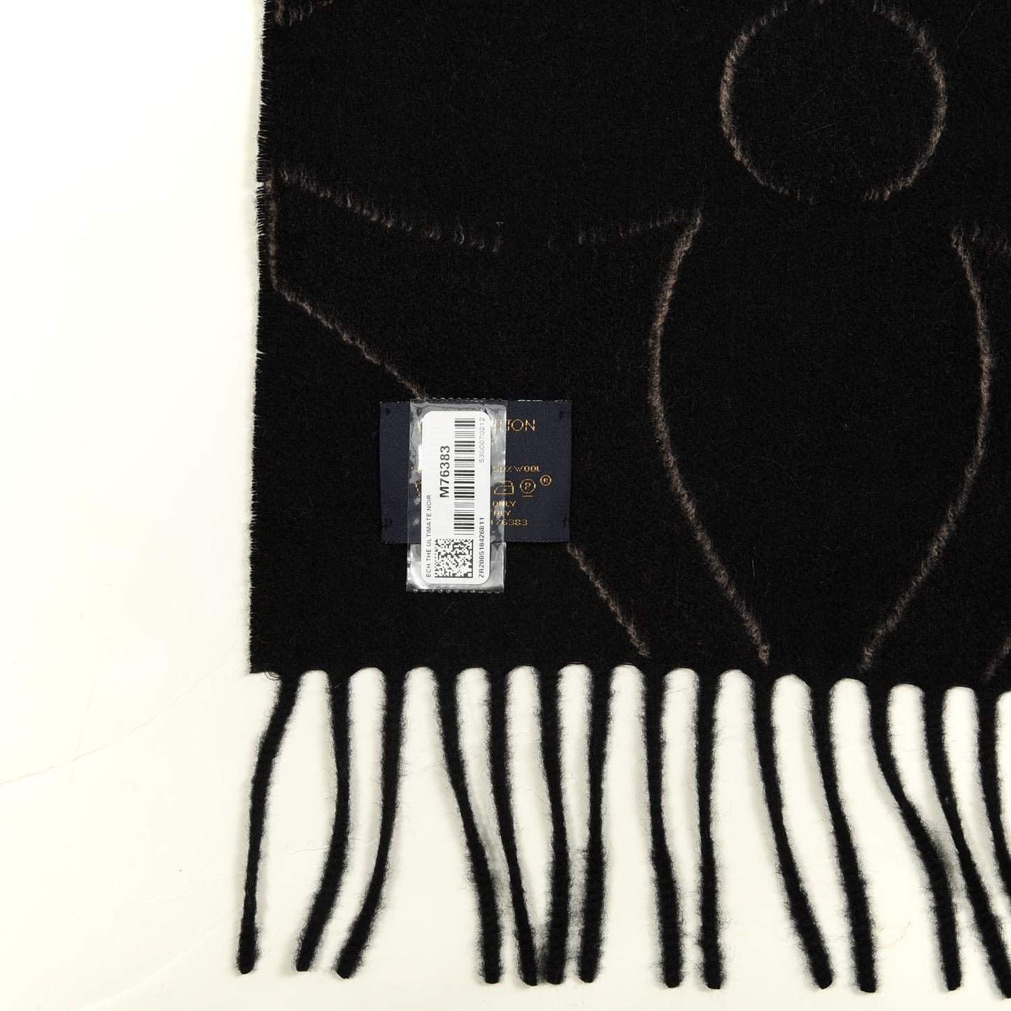 Cashmere Wool Oversized Monogram The Ultimate Scarf Black