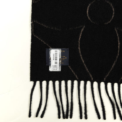 Louis Vuitton Cashmere Wool Oversized Monogram The Ultimate Scarf Black 3 of 3