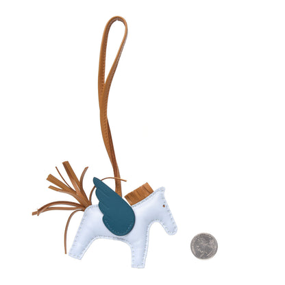 Hermes Milo Lambskin Grigri Rodeo Pegase Horse Bag Charm PM Bleu Brume Sesame Vert Bosphore 2 of 2