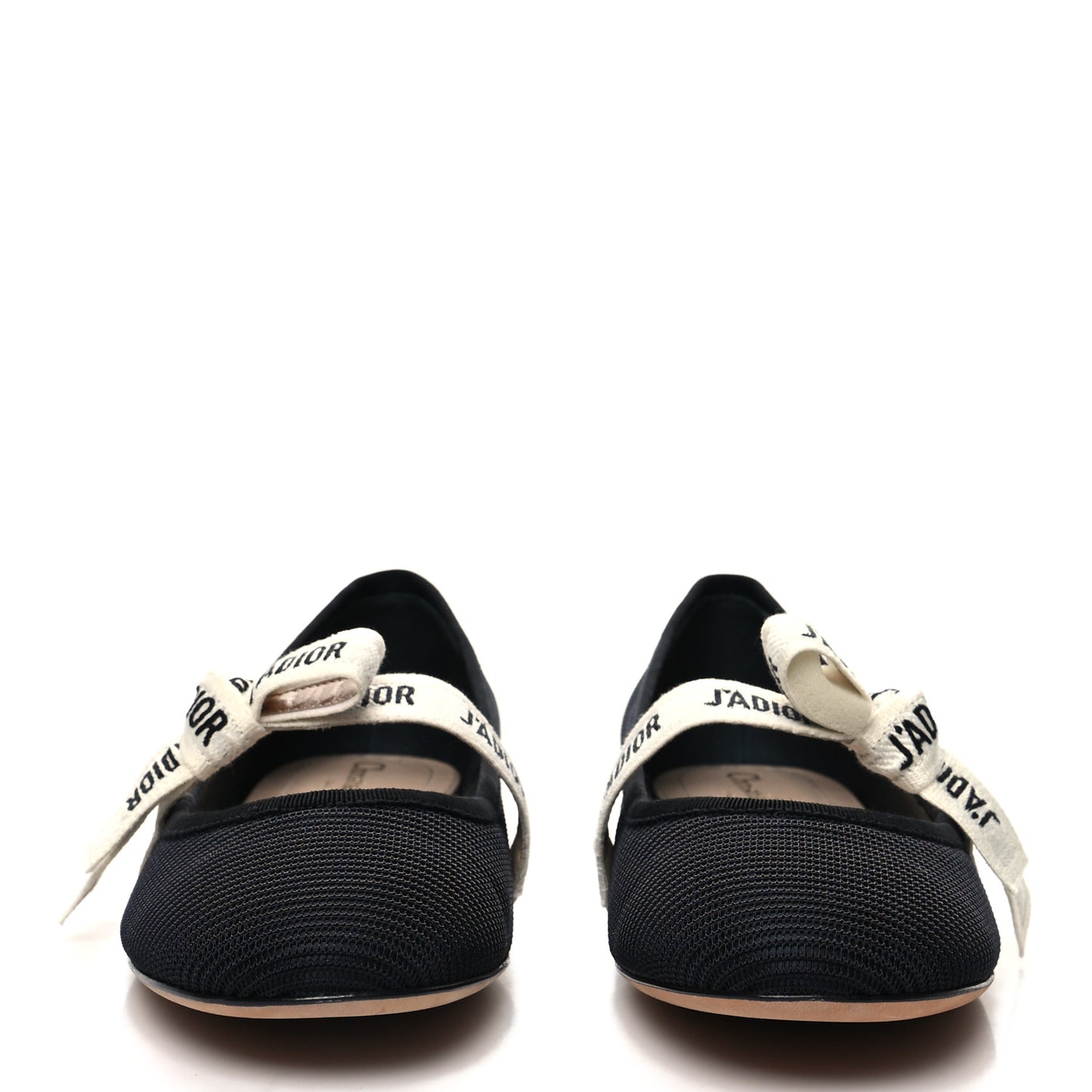 Fabric Ribbon Embroidered J'Adior Ballet Flats 39 Black