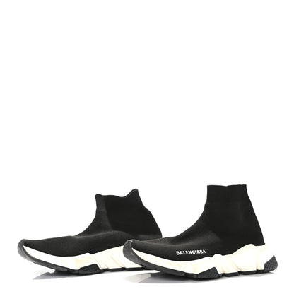Balenciaga Neoprene Knit Womens Speed Sneakers 38 Black White 2 of 7