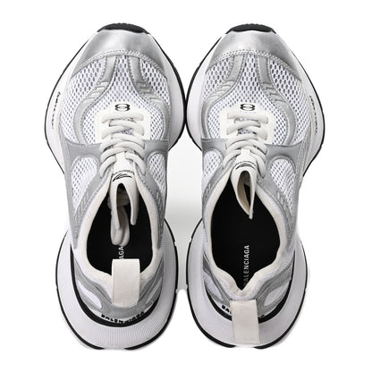 Balenciaga Metallic Calfskin Mesh Circuit Womens Sneaker 37 Silver White 2 of 8