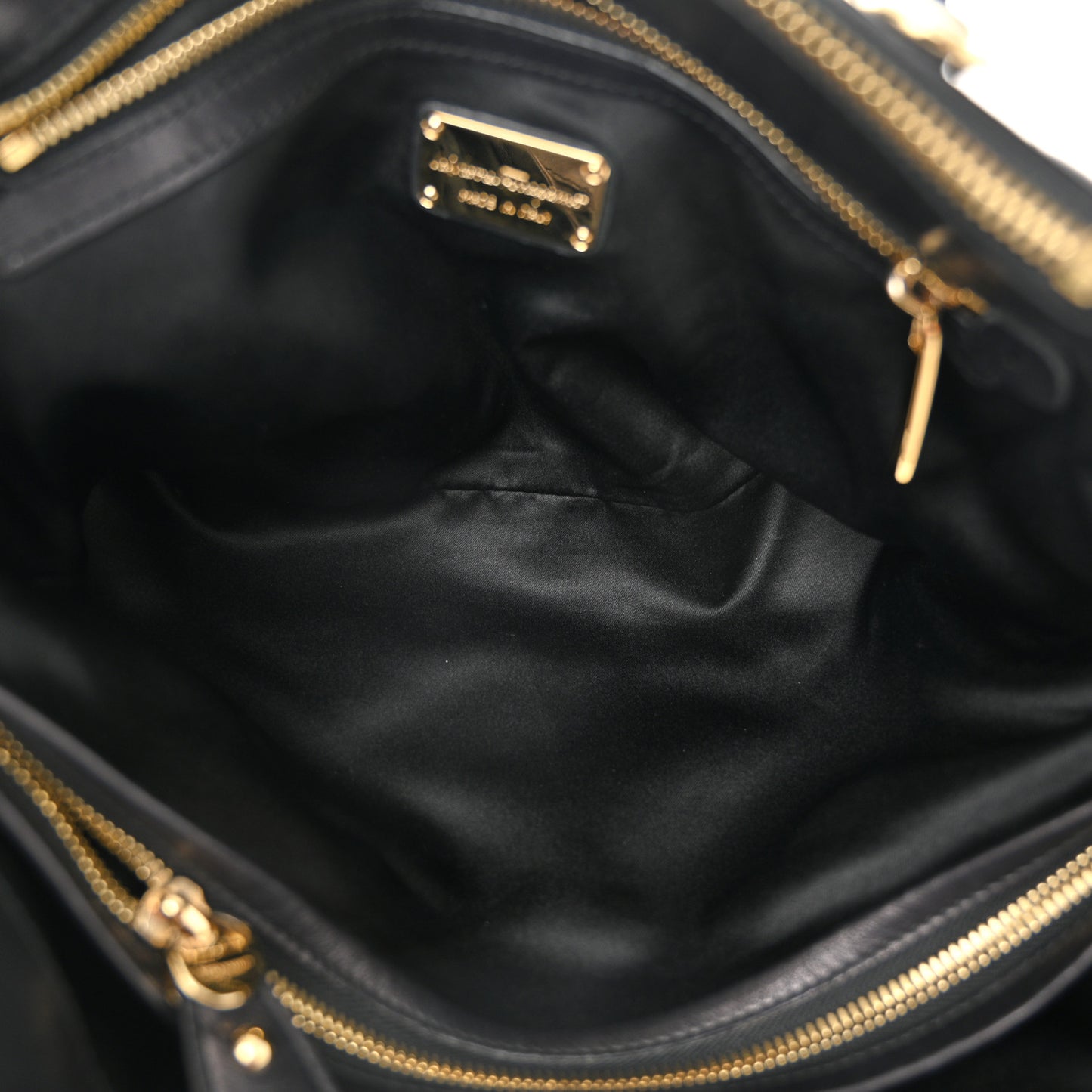 Calfskin Trifolio Shopping Tote Black